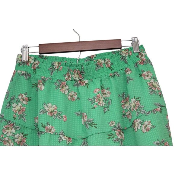 NWT LOFT Skirt Medium Petite Flowy Tiered Floral Preppy Spring Elastic Waist - Picture 9 of 12